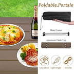 Grope Portable Camping Table,Aluminum Folding Beach Table (Coffee-S) | Portable & Easy to Carry, With Carry Bag for Camping, Prefect for Outdoor, Picnic, BBQ, Cooking, Festival, Beach, Home Use