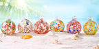 EUSTUMA Hand Blown Glass Witch Ball,Glass Ornament Hanging Garden Gazing Ball Indoor Outdoor Home Décor. (2)