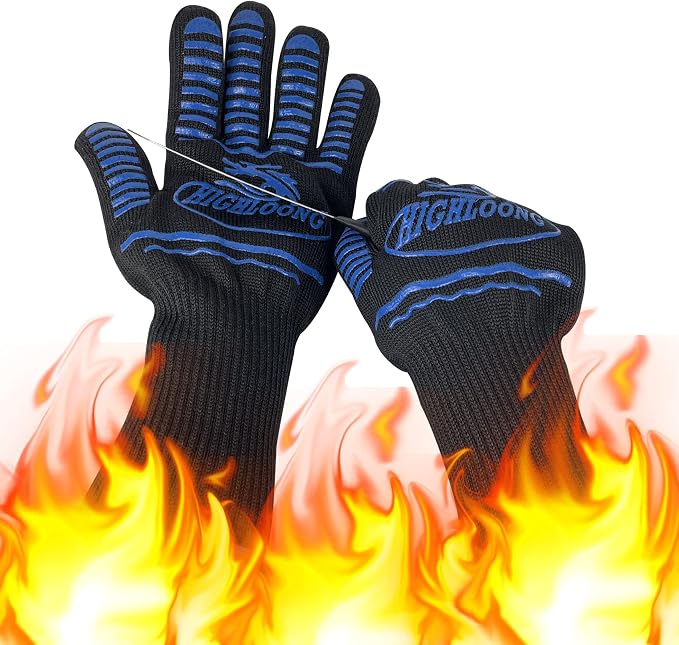 BBQ Gloves, Oven Gloves Original 2 Pack1472℉ Extreme Heat Resistant, Grilling Gloves Silicone Non-Slip Oven Mitts, Kitchen Gloves for BBQ, Grilling, Cooking, Baking