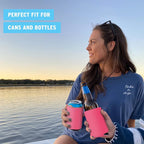 Blank Beer Can Coolers Sleeves (14-Pack) Soft Insulated Beer Can Cooler Sleeves - HTV Friendly Plain Can Sleeves for Soda, Beer Cans & Bottles - Blanks for Vinyl Projects & Wedding Favors (Pink)