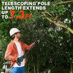 2-IN-1 Cordless Pole Saw & 8" Mini Chainsaw Battery Powered, Electric Pole Saws for Tree Trimming with 2 x 21V Batteries, Auto Oiling, 13.5 FT Max Reach, Handheld Chainsaw & Pole Saw Combo