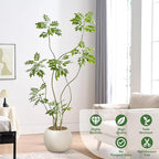 Artificial Mahonia Fortunei Tree 6ft,Tall Fake Plant Artificial Sumac Tree, Faux Plants Indoor Fake Plants Decor with Pots for Home Office Bathroom Bedroom Living Room Decorations Housewarming