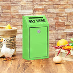 Yaocom Safe Metal Cash Box for Farm Stand – Money Drop and Secure Donation Collection, Wall Mount Lockable Unit with Pre Drilled Holes for Outdoor Self Serve(Grass Green,10.2 x 5.7 x 2.8 Inch)