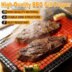 Grill Topper,3 PCS BBQ Grill Mesh Mat,14×10 Inch Mesh Baking Tray,Baking Rack Replacement Pad for Outdoor Barbecue, Camping & Picnics