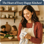 LANE LINEN Kitchen Towels Set - Pack of 4 Cotton Dish Towels for Drying Dishes, 18”x 28”, Absorbent Tea Towels, Quick Drying Kitchen Towel Set - Blue Saphire