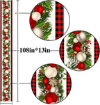 Nepnuser Black and Red Buffalo Check Plaid Christmas Table Runner 108 Inches Long Seasonal Winter Xmas Party Decoration Holiday Home Kitchen Dining Room Decor