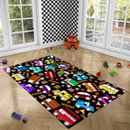 Car Rug Play Mat Kids Rugs for Playroom Car Rug for Boys Room Kids Mat Construction Play Mat Car Play Rug Car Carpet for Kids Carpet for Bedroom Truck Rugs for Boys Room,Black 5'×7'