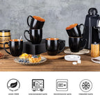 GBhome 16oz Coffee Mugs Set of 6, Large Ceramic Coffee Mugs for Man, Woman, Dad, Mom, Modern Coffee Mugs Set with handle for Tea/Latte/Cappuccino/Milk/Cocoa. Dishwasher&Microwave Safe,Orange