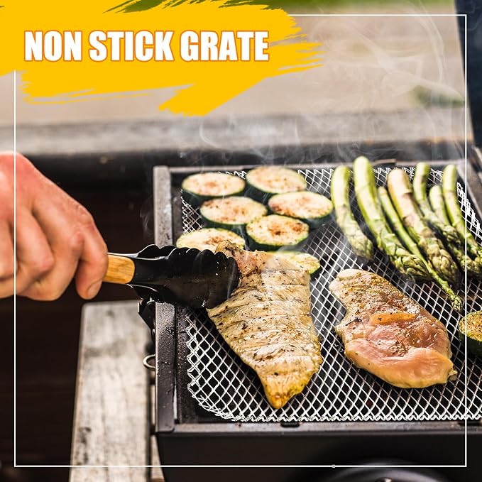 Mifoci 30 Pcs Disposable Grill Topper 16x12 Inch Mesh Mat Disposable Pans Sheets Non Stick Aluminum Grill Grates Liners for Outdoor Grills Cooking Grid Grates Pad for BBQ Camping Picnics Meat