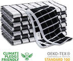 Urban Villa Kitchen Towels Cotton Dish Towels 12”x12” (Set of 6) Black White