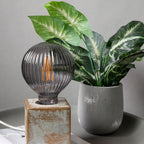 G125 Edison LED Bulb,4W Dimmable E26,2200K Smoke Striated Glass | Vintage Oversized Large Edison Bulb, Soft Warm Lighting, Dim, Widely Used In Stores, Coffee Shops & Indoor Outdoor Scenes