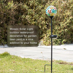VCUTEKA Solar Garden Lights - Mosaic Solar Lights Outdoor Decor Pathway Light Waterpoof LED Stake Light for Landscape Lawn Patio Yard Decoration (Multicolor) 1 Pack