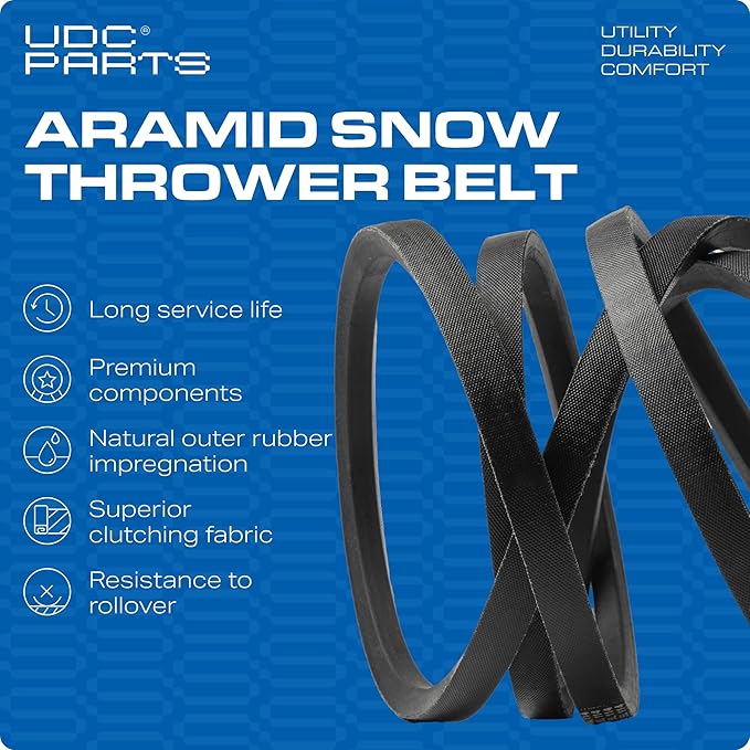 UDC Parts Snow Thrower Auger Belt 954-0367 / Aramid Cord / 34.4 inches/for MTD Cub Cadet Troy Bilt Craftsman Yard Machines Huskee 754-0367 2705611 OEM-754-0367 Storm 24 Storm Tracker 930 SWE 828 WE