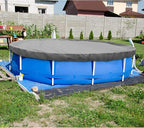 ECOOPTS 6 ft Round Pool Cover for Above Ground Pools, Swimming Pool Cover Protector Winter Safety Cover (Light Grey)