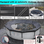 8 Ft Wintet Pool Cover, with Automatic Drain Round Pool Cover, One-Piece Quick Installation and Removal for Round Hot Tub and Spa Pool, Preventing Waterlogging, UV Protected