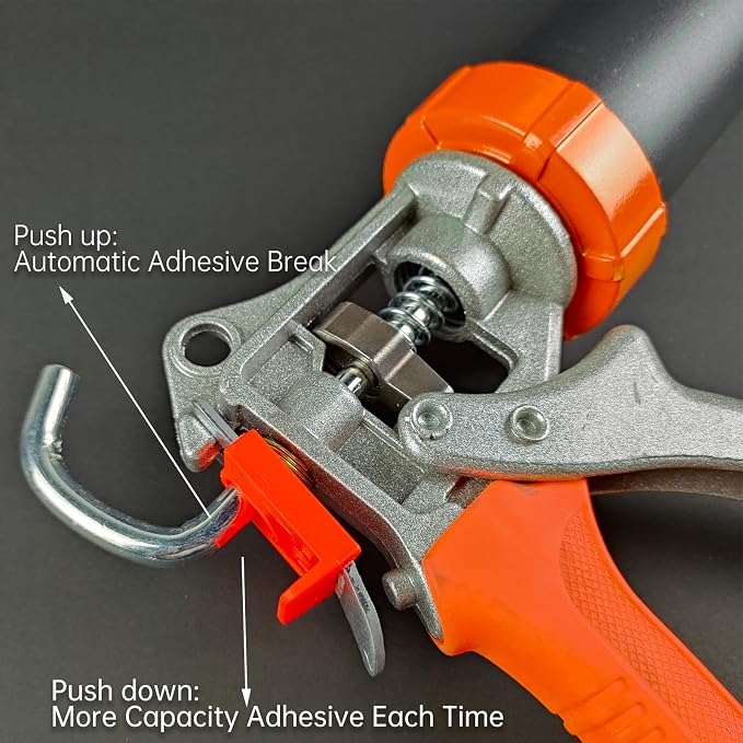 Sausage Caulking Gun,20 oz Sausage Foil Pack/10 oz Cartridge Adhesive Dual-Purpose,18:1 Thrust,15” Aluminum Sealant Hand Caulk Gun Kit With 6 Cone Nozzles (2 Pack)