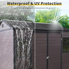 8x6 FT Resin Storage Sheds Outdoor with Floor, 2 Windows & Lockable Door Storage Shed - Waterproof Garden Tool Shed, Patio & Backyard Tool Storage Cabinet Use - Brown