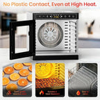 8-Tray Food Dehydrator, 400W, Stainless Steel, 195°F & 24H Time Control | Visible Window Built-in Lighting Stainless Steel