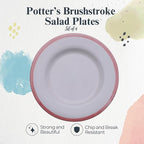 Portmeirion Potter's Brushstroke Dinner Plate (Set of 4) - 8-Inch Stackable Earthenware Plates - Microwave & Dishwasher Safe, Handcrafted Dinnerware for Casual & Formal Table Settings (Red)