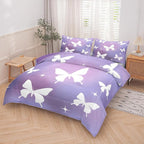 Tailor Shop Butterfly Comforter Sets King Size,Purple Butterfly Bedding Sets for Girls Kids Teens with 2 Pillowcase…