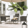 Patio Furniture, 4 Piece Conversation Set, Outdoor Wicker Rattan Table and Chairs, Sectional Sofa with Thick Cushion for Garden, Yard, or Porch, Brown