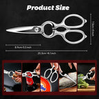 Detachable Mirror-Finish Kitchen Shears All-Steel Forged Kitchen Scissors | Upgraded Version, Heavy Duty All Stainless Steel, Ultra Sharp Micro Serrated Blade, Chef Scissors For Food Poultry Meat Pizza