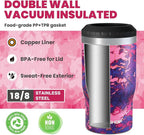 HAUSHOF 4-in-1 Insulated Can Cooler Fits 12oz Cans & Beer Bottle, Camo Red | Double-Wall Vacuum Insulated, 18/8 Stainless Steel, BPA-Free Lid, Slim Can Cooler for Camping, Beach & Picnic