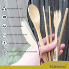 Travel Utensils with Case Set Fork, Knife, Spoon, Chopsticks, Straw, Straw-cleaning brush, Travel Pouch and Carabiner, Excellent For Everyday Use! ((2 Sets) Midnight Black/Sunrise Yellow)