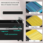3-Drawer Mobile File Cabinets Rolling Metal Filing Cabinet for Legal & Letter File Anti-tilt Design with Lock Under Desk Office Drawers Fully Assembled Except Casters Black