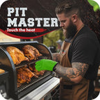 KITCHEN PERFECTION S Silicone Smoker BBQ Gloves - Heat Resistant Oven Mitts | Waterproof, 5-Finger Design For A Better Grip, for Pitmasters, Meat Smoking, Grilling, Cooking, Frying Turkey | Grill Gift