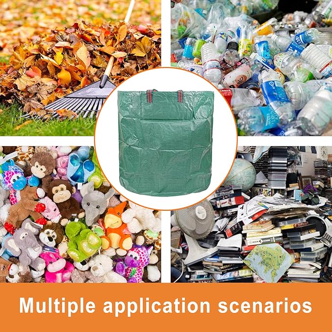 CAMPFIRE 3 Pack 72gallon Garden Waste Bags (H30, D26 Inches) With Handles, Heavy Duty Leaf Bags, Reusable Lawn Garden Bags And Yard Waste Bags, Suitable For Leaf Collectors