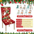 Ganeen 6 Pcs Christmas Chair Covers Merry Christmas Chair Back Cover Stretch Christmas Seat Cover Washable Xmas Dining Chair Protector Slipcover for Dining Room Kitchen Holiday Party (African Style)