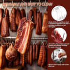 Meat Hooks, 5.12in Stainless Steel Butcher Hooks, Sausage Pricker for Smoker, Drying, Butchering, BBQ, Grilling (20PCS)