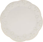 Lenox French Perle Pedestal Cake Plate, Medium, White - | pedestal design, dishwasher safe | entertaining, gift for women, cupcake stand, elegant entertaining