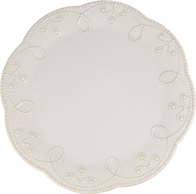 Lenox French Perle Pedestal Cake Plate, Medium, White - | pedestal design, dishwasher safe | entertaining, gift for women, cupcake stand, elegant entertaining