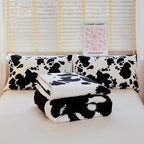 Cow Print Comforter Full,Western Comforter Set Full,Boys Full Comforter Set,Black and White Color Comforter,Cow Bedding Set,Cow Room Decor