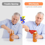 Uinxan Jar Opener for Weak Hands & Seniors with Arthritis - Handheld Manual | Effortlessly Opens Stubborn Screw Lids & Bottle Caps. 304 Stainless Steel. Durable. Patented Kitchen Gadget (Black)