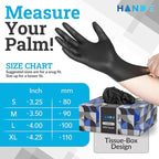 Hand-E Touch Nitrile Black Disposable Gloves X-Large, 50 Count - BBQ, Tattoo, Hair Dye, Cooking, Mechanic Gloves - Powder and Latex Free