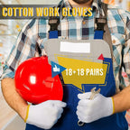 SATINIOR 36 Pairs Work Gloves White Cotton Polyester Liners Safety Work BBQ Gloves Liners Men Women Hand Protection