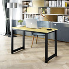 Computer Writing Desk 47 inch,Modern Simple Style PC Table, Black Metal Frame, Sturdy Home Office Table,Oak
