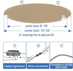 ECOOPTS 10 ft Round Pool Cover for Above Ground Pools, Swimming Pool Cover Protector Winter Safety Cover (Sand)