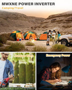 3000W Pure Sine Wave Inverter 24V DC to 110V 120V AC Converter for RV Truck Home Off-Grid Solar Power Inverter with Type-C PD30W/USB Port QC3.0 Quick Charging, 4 AC Outlets, Remote Control