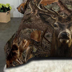 NINENINE Deer Bedding Sets Full Size for Boys Adult Teens Western Woodland Camo Comforter Moose Wildlife Forest Bedding,Bear Animals Hunting Bed Sets with 1 Comforter 2 Pillowcases