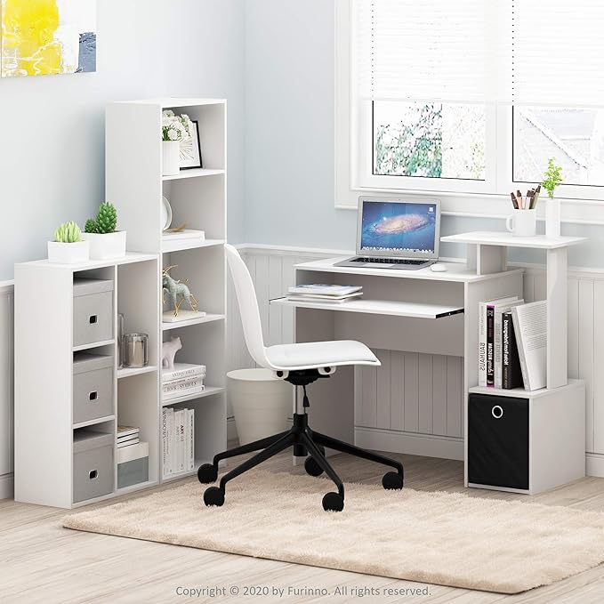 Furinno Luder Bookcase / Book / Storage , 5-Cube, White