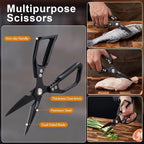 Kitchen Shears 2-Pack Heavy Duty All Purpose Stainless Steel Kitchen Shear Meat Scissors Japanese Cooking Scissor for Food, Sharp Dishwasher Safe Christmas for Men Women With Gifts Box