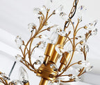 Ganeed Crystal Chandeliers,Vintage Pendant Lighting Crystal Chandelier Lighting Fixtures with 8 Lights,Ceiling Light Fixture for Living Room Bedroom Restaurant Porch Hallway (Gold)