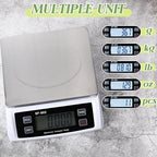 Copkim Large Digital Kitchen Scale 66LB 30kg Commercial Food Scale Stainless Bread Scale with LCD Display Commercial Weighing Devices for Baking Cooking(Silver)