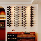 2 Pack 12 Bottle Wall Wine Rack for 24 Wine Bottles, DIY Detachable Wall Mount Wine Rack, Wine Storage Organizer Display Holder Used As One or Four, for Dining Room, Wine Cellar, wine lover gift