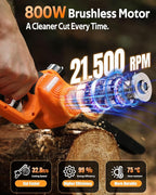 8-INCH Mini Chainsaw Cordless, [3.0AH] Battery Powered Electric Chain Saw, Handheld Small Hand Saw for Wood Cutting Tree Trimming Branch Cutter [Auto Oiler] [Tool-Free Tensioner] [Brushless]