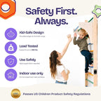 ComfyBumpy Swedish Ladder with Convertible Play Table | Montessori Climbing Set for Kids, Indoor Playground & Jungle Gym - Wall Climbing Toy for Active Play & Table | 400lbs Capacity (Set of 1)